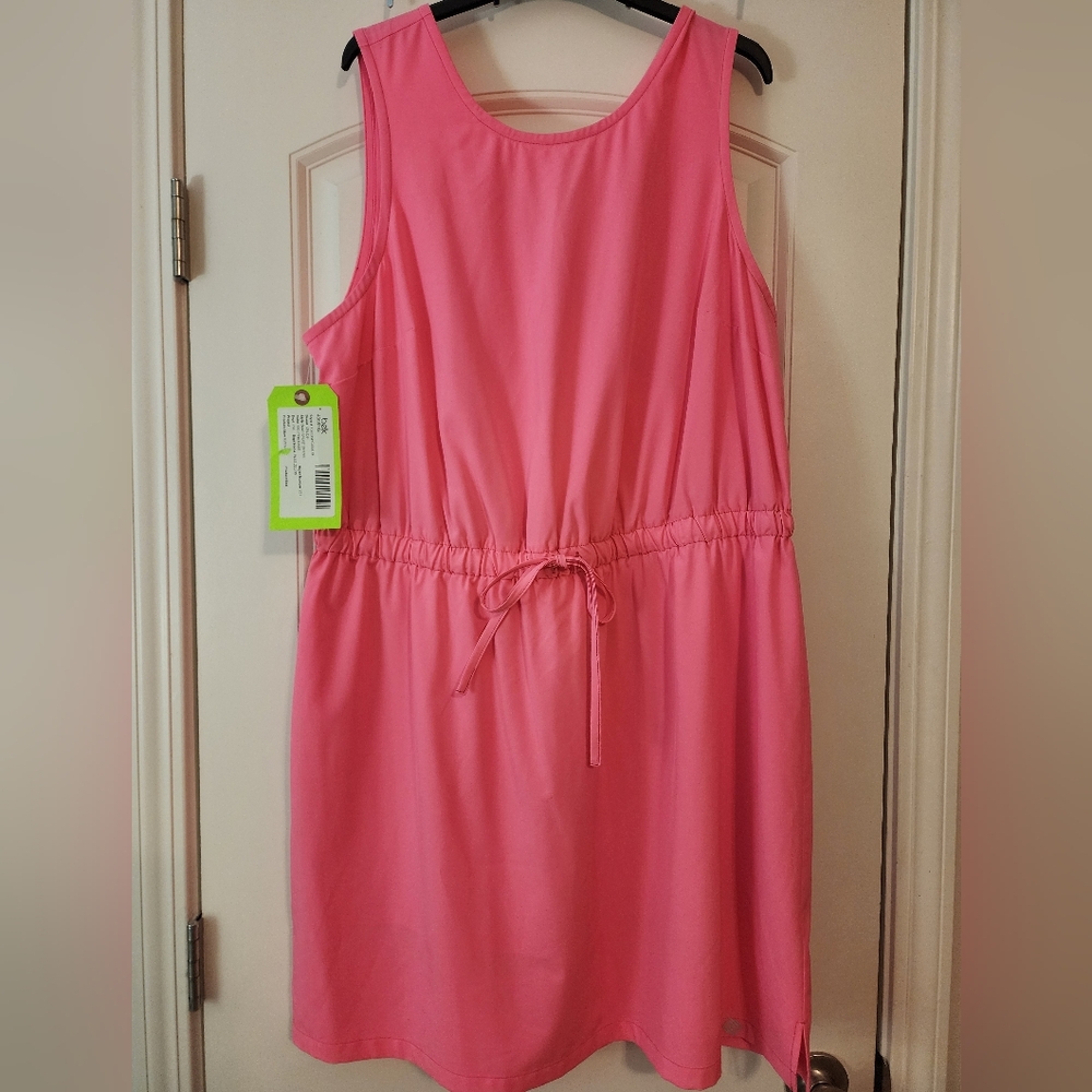 Zelos Pink Sleeveless Sport Romper Skort Tie Waist V-neck Wrap Back 2X NWT Belk